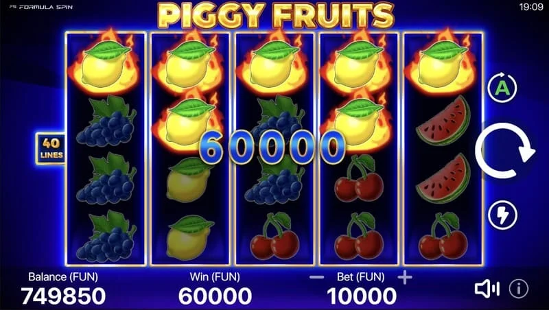 Piggy Fruits - en stor utbetalning från Piggy Feature med slumpmässiga Wilds
